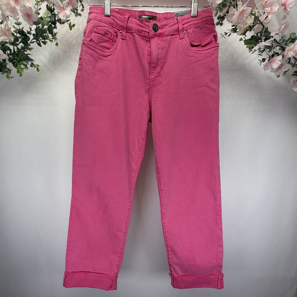 Kut From The Kloth Amy Crop Straight Leg Pink Size 10 [M576]